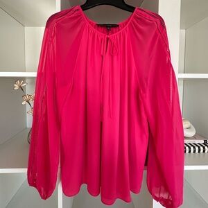 White House Black Market Vibrant Pink Blouse